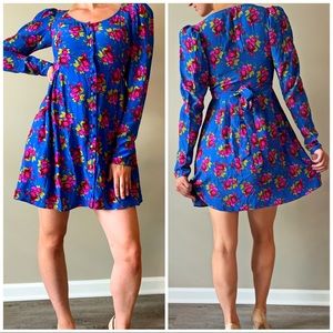 Long sleeve swing mini dress